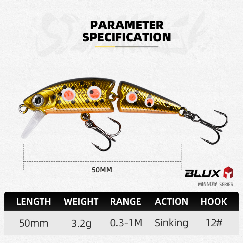 BLUX DR. Minnow Joint 50S Swim – обзор и цена Fishing Lure Swimbait